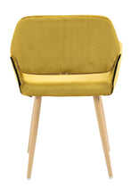 Load image into Gallery viewer, Velet Upholstered Side Dining Chair with Metal Leg(Yellow velet+Beech Wooden Printing Leg),KD backrest
