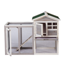 Load image into Gallery viewer, 48 in. Large Chicken Coop Wooden Rabbit Hutch Gray
