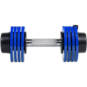 Adjustable Dumbbell 25 lbs with Fast Automatic Adjustable and Weight Plate for Body Workout Home Gym, blue, Note: Single