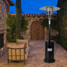 Load image into Gallery viewer, 46000BTU Propane Black powder coated Iron Mushroom Outdoor Patio Heater, with Two Smooth-rolling Wheels,with Hose Set,with Black Cover
