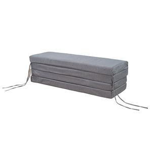 Full Size Folding Mattress,Tri-fold,Washable Linen Cover,Straps,Bonded Foam,Gray(Adapted to LP000072)