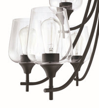 Load image into Gallery viewer, 9-Light Matte Black Classic Chandelier With Glass Shades
