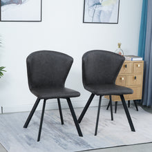 Load image into Gallery viewer, Modern luxury home furniture dining room chairs black legs PU dining chairs(Set of 2)
