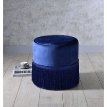Load image into Gallery viewer, ACME Clivia Ottoman, Midnight Blue Velvet 96466

