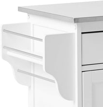 Load image into Gallery viewer, ACME Tullarick Kitchen Cart, Stainless Steel &amp; White 98307
