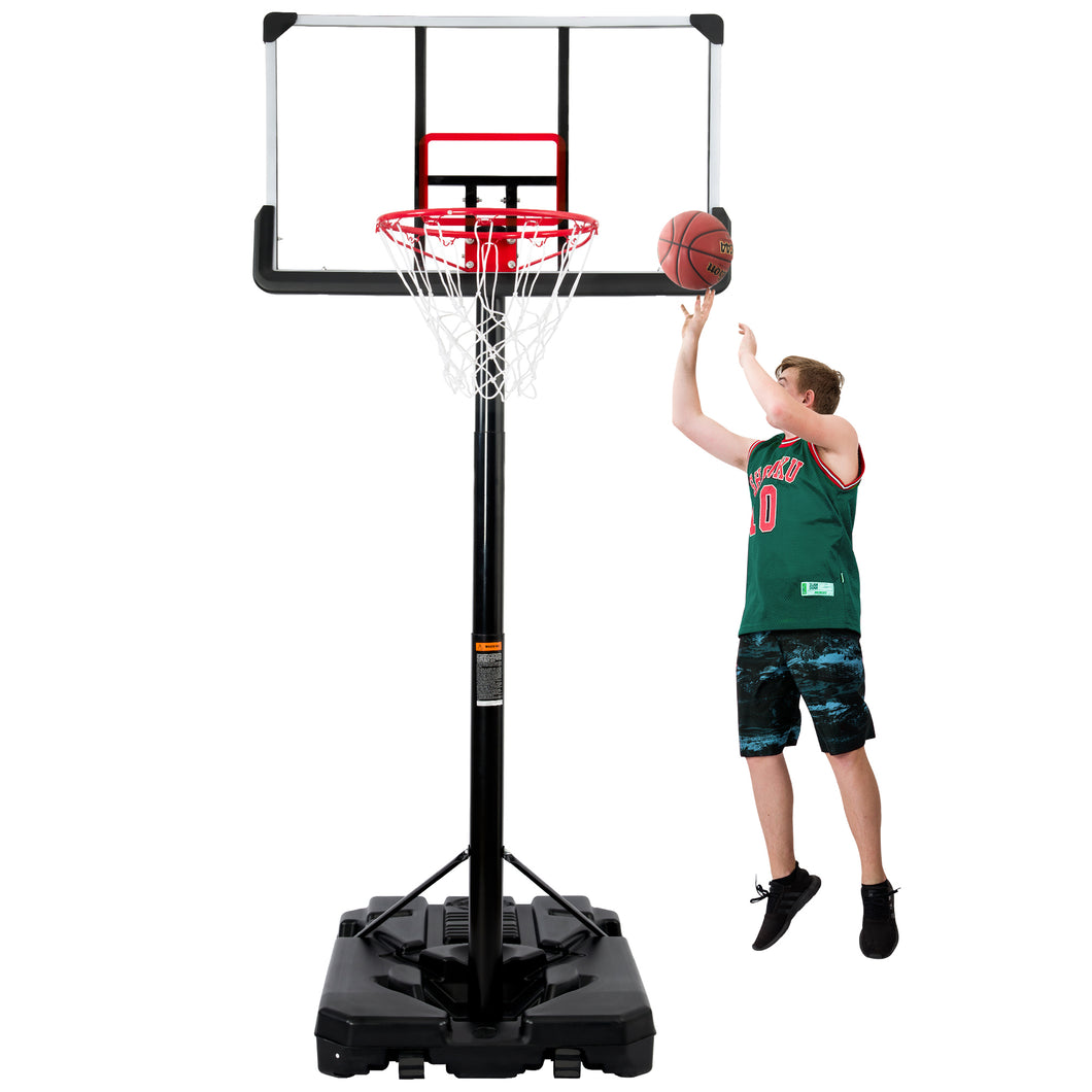 Portable Basketball Hoop & Goal, Outdoor Basketball System with 6.6-10ft Height Adjustment for Youth, Adults