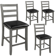 Load image into Gallery viewer, TREXM Set of 4 Wooden Counter Height Dining Chair with Padded Chairs, Gray
