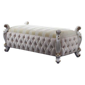 ACME Picardy Bench, Fabric & Antique Pearl 27886