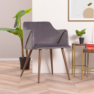 Velvet Arm Chair (Set of 2) - grey