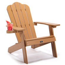 Load image into Gallery viewer, TALE Adirondack Chair Backyard Outdoor Furniture Painted Seating with Cup Holder All-Weather and Fade-Resistant Plastic Wood for Lawn Patio Deck Garden Porch Lawn Furniture Chairs Brown
