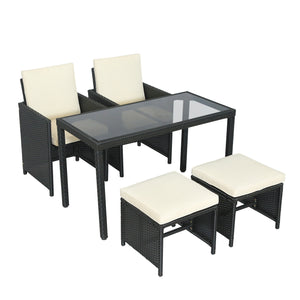 TOPMAX 5-Piece Rattan Outdoor Patio Furniture Set