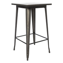 Load image into Gallery viewer, BTExpert Industrial Antique Distressed Bronze Rustic Steel Metal Dining Pub Square Table 23.5&quot;, Restaurant
