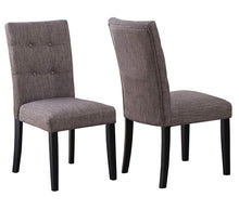 Load image into Gallery viewer, SET OF 2 Tufted Parsons Upholstered Padded Dining Room Chairs Side Solid Wood-Accent Linen Beige Grey
