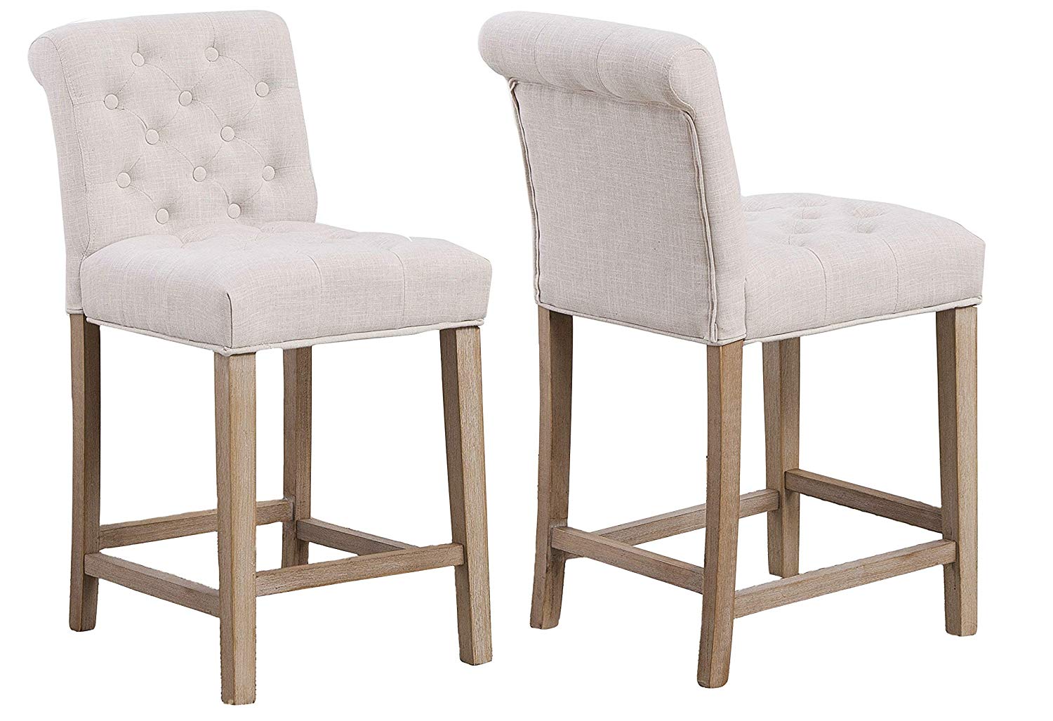 SET OF TWO High Back Tufted Parsons Upholstered Padded Dining Room