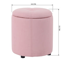 Load image into Gallery viewer, 14.2&quot; Wide Round Storage Ottoman
