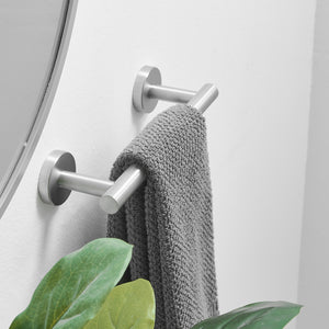 Single Post Wall Mounted Towel Bar Toilet Paper Holder in Brushed Nickel