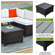 Load image into Gallery viewer, U-style Quality Rattan Wicker Patio Set, U-Shape Sectional Outdoor Furniture Set with Cushions and Accent Pillows
