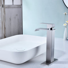 Load image into Gallery viewer, Waterfall Spout Bathroom Faucet,Single Handle Bathroom Vanity Sink Faucet
