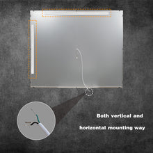 Load image into Gallery viewer, Led Light Bathroom Mirror for Vanity, 30x36 Inch Anti Fog Large Lighted Makeup Mirror,Dimmable, 90+CRI, Latest Z-Bar Installation, Horizontal Hanging Wall Mounted Way
