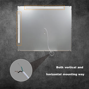 Led Light Bathroom Mirror for Vanity, 30x36 Inch Anti Fog Large Lighted Makeup Mirror,Dimmable, 90+CRI, Latest Z-Bar Installation, Horizontal Hanging Wall Mounted Way