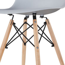 Load image into Gallery viewer, Light Gray simple fashion leisure plastic chair environmental protection PP material thickened seat surface solid wood leg dressing stool restaurant outdoor cafe chair set of 1
