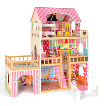 Load image into Gallery viewer, Dollhouse, Toy Family House with 7 pcs Furniture, Play Accessories
