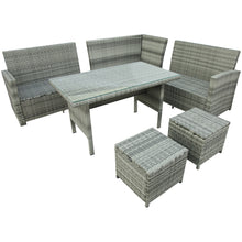 Load image into Gallery viewer, TOPMAX 6-Piece Patio Furniture Set Outdoor Sectional Sofa with Glass Table, Ottomans for Pool, Backyard, Lawn (Gray)
