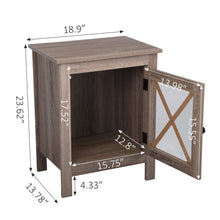 Load image into Gallery viewer, Set of 2 Nightstand, Bedside Furniture with X-Shaped Door, Bedroom End Table,Light Gray
