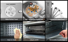 Load image into Gallery viewer, Geek Chef Air Fry Oven, Countertop Toaster Oven, 3-Rack Levels, 16 Preset Modes, Stainless Steel (23Qt 1700W)
