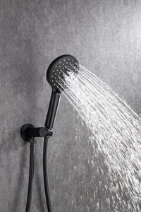 Black Shower System, Ceiling Rainfall Shower Faucet Sets Complete of High Pressure, Rain Shower Head with Handheld, Bathroom 10\\\\\\\'\\\\\\\' Shower Combo with Rough-in Valve Included
