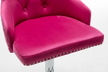 Load image into Gallery viewer, BTExpert Upholstered Dining Adjustable Seat, High Back Stool Bar Chair Pink Tufted Set of 2
