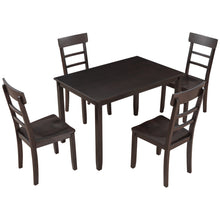Load image into Gallery viewer, TREXM  5-piece Kitchen Dining Table Set Wood Table and Chairs Set for Dining Room (Espresso)
