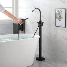 Load image into Gallery viewer, Single Handle Floor Mounted Clawfoot Tub Faucet with Hand shower
