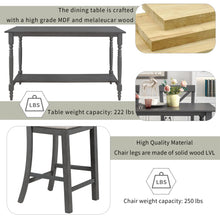 Load image into Gallery viewer, TREXM 6-Pieces Counter Height Dining Table Set Table with Shelf 4 Chairs and Bench for Dining Room (Gray)
