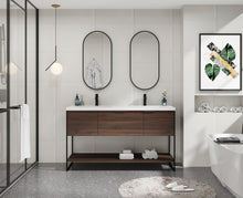 Load image into Gallery viewer, 60 in. Bathroom Vanity whit Resin Basin Top
