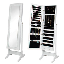 Load image into Gallery viewer, BTEXPERT Premium White Cheval Mirror Jewelry Cabinet Armoire Box Stand Organizer Case
