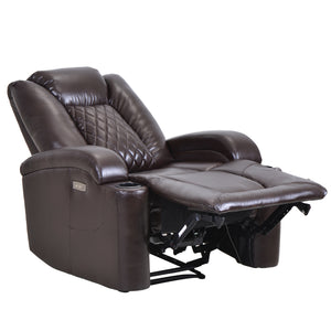 Oris Fur. Power Motion Recliner with USB Charge Port and Cup Holder -PU Lounge chair for Living Room