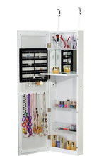 Load image into Gallery viewer, Jewelry Armoire Cosmetic Makeup Cabinet Organizer Over The Door Wallmount White
