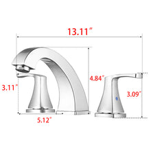 Load image into Gallery viewer, Widespread 2 Handles Bathroom Faucet with Pop Up Sink Drain
