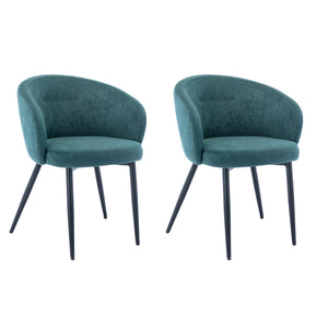 HengMing Dining Chairs, Modern style Upholstered velvet Chairs Leisure Side Chairs with Metal Legs( Set of 2)
