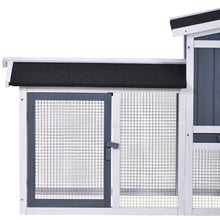 Load image into Gallery viewer, TOPMAX Rabbit Hutch Wood House Pet Cage Chicken Coop for Small Animals, Gray+White
