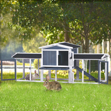 Load image into Gallery viewer, TOPMAX Rabbit Hutch Wood House Pet Cage Chicken Coop for Small Animals, Gray+White
