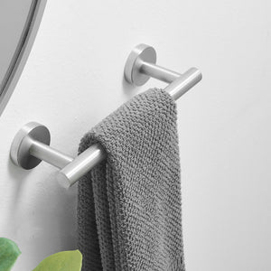 Single Post Wall Mounted Towel Bar Toilet Paper Holder in Brushed Nickel