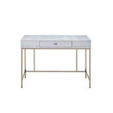 Load image into Gallery viewer, ACME Piety Vanity Desk in Silver PU &amp; Champagne 92425
