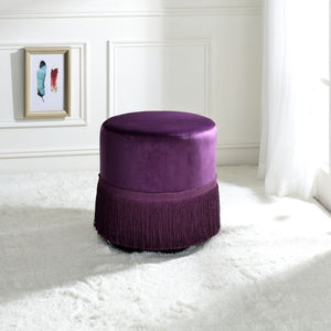 ACME Clivia Ottoman, Eggplant Velvet 96467