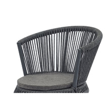 Load image into Gallery viewer, Modern outdoor table and chair woven-belt rope wicker hand-make weaving furniture Swivel Rope Chair 3PCS Rattan Chair
