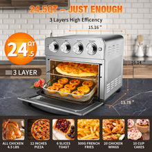 Load image into Gallery viewer, Geek Chef Air Fry Oven, Countertop Toaster Oven, 3-Rack Levels, 16 Preset Modes, Stainless Steel (23Qt 1700W)
