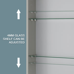 24\'\'x 30\'\'LED Lighted Bathroom Medicine Cabinet with Mirror, Surface Lighted Medicine Cabinet,Dimmable,Adjustable Shelves,Intelligent Switch Medicine Cabinet, Aluminum Frame, Left opening door