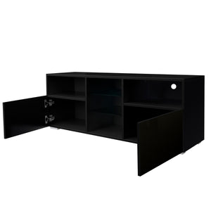 Modern Minimalist TV Cabinet Living Room with 20 colors LED Lights,TV Stand Entertainment Center (Black) Modern High-Gloss LED TV Cabinet, Simpleness Creative Furniture TV Cabinet
