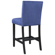 Load image into Gallery viewer, TOPMAX 4 Pieces Wooden Counter Height Upholstered Dining Chairs for Small Places, Blue+Black Legs
